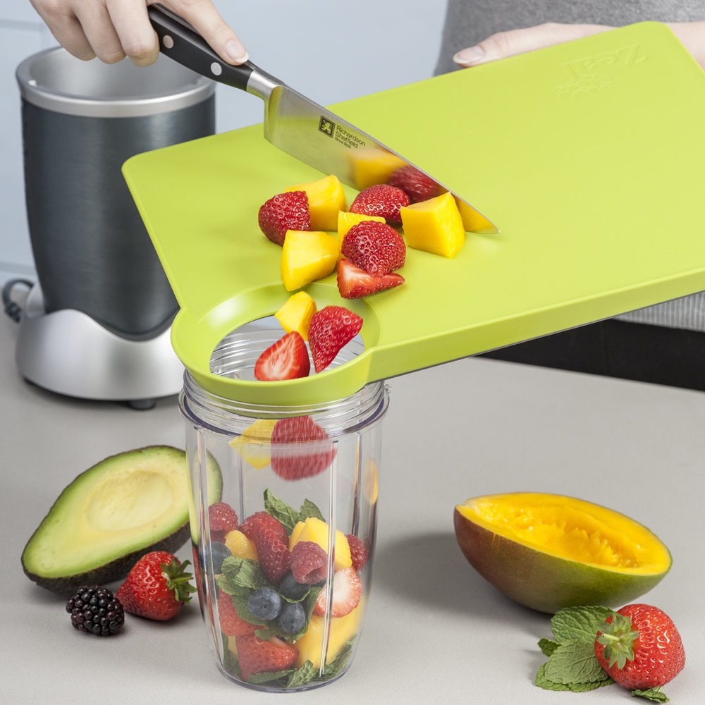 Zeal Nutriboard Kitchen Chopping Board with Non-Slip Base in Lime Green